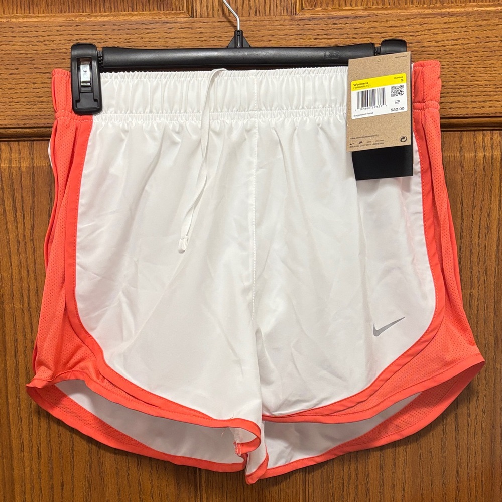 Nike White Running Shorts with Coral Trim
